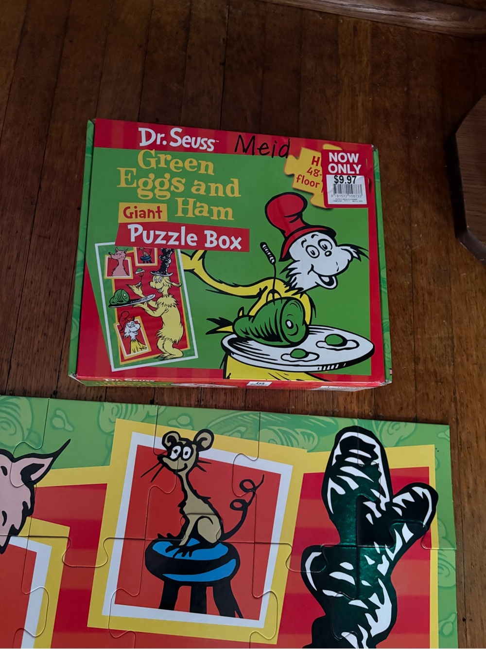 Dr. Seuss Green Eggs and Ham Puzzle Box - Red, Green, Yellow Artwork